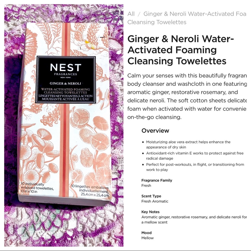 🎉HP NIB Ginger Neroli & Vit E Foam Cleanse Towels private listing for @sheilap83 - Picture 13 of 16